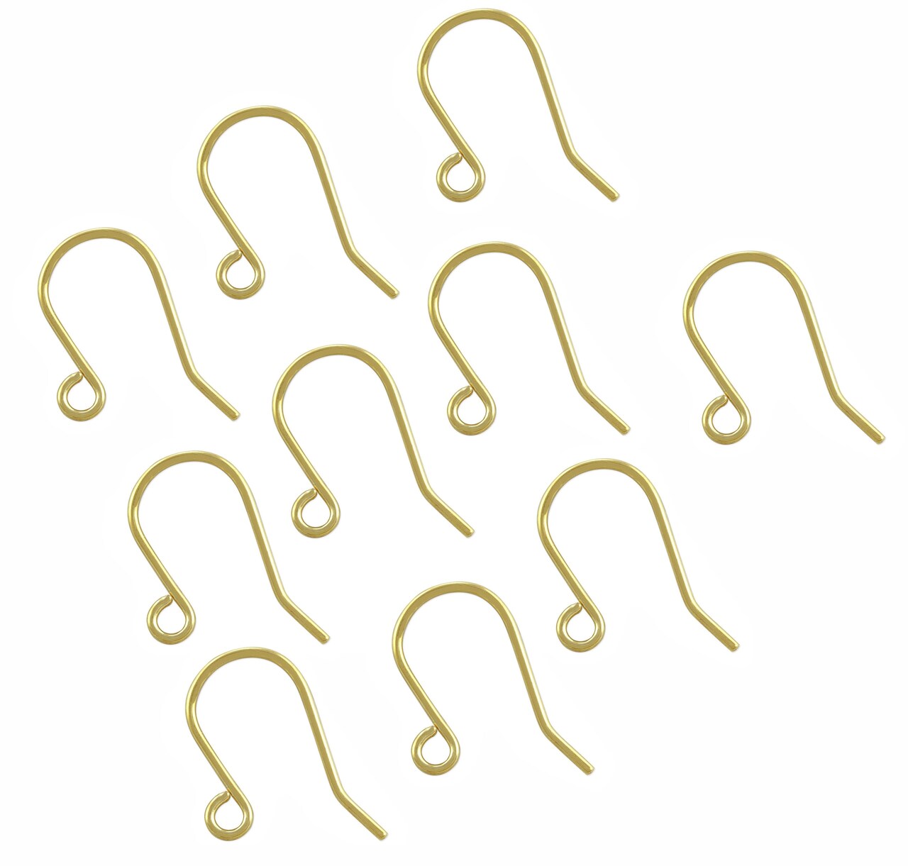 JewelrySupply Ear Wire - Shepards Hook 20mm Gold Plated (10-Pcs)